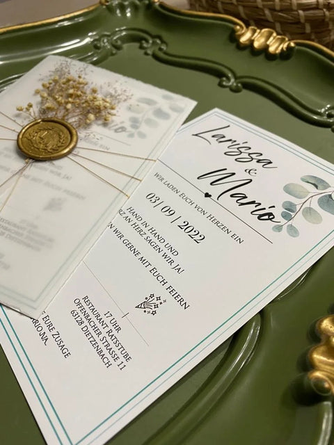 Code: 1021 - Handgemachte Hochzeitseinladung