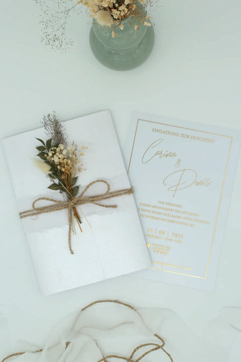 Code: 5008 - Handgemachte Hochzeitseinladung