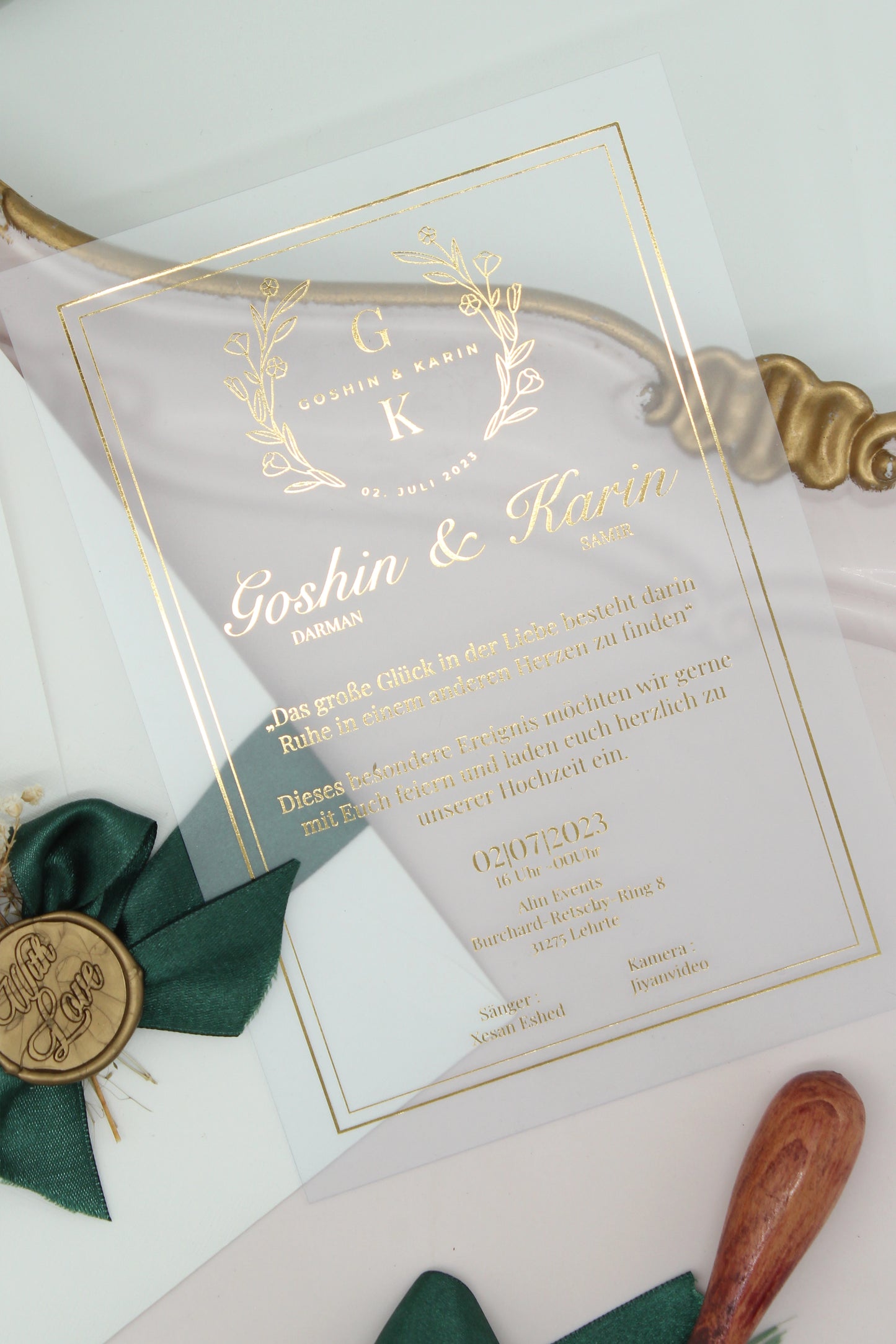 Code: 5009 - Handgemachte Hochzeitseinladung