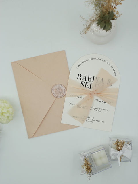Code: 5001 - Handgemachte Hochzeitseinladung
