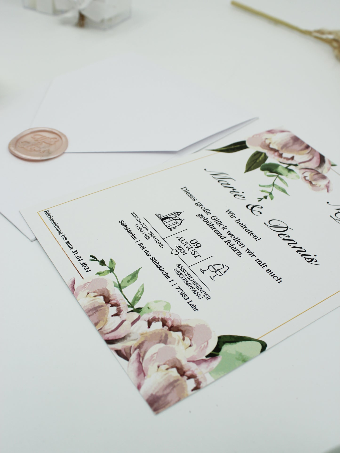 Code: 5015 - Handgemachte Hochzeitseinladung