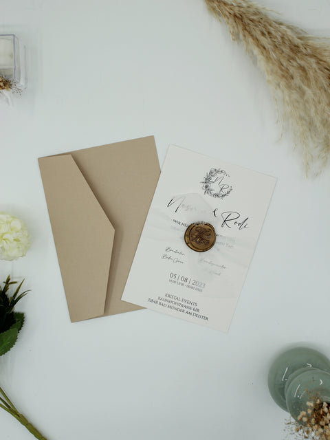 Code: 5014 - Handgemachte Hochzeitseinladung