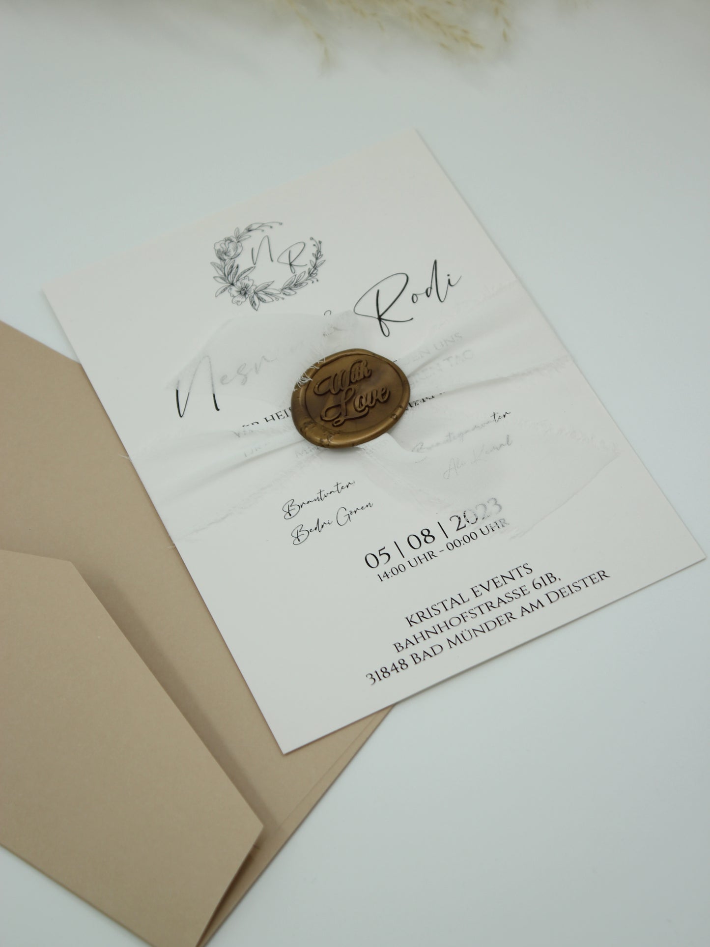 Code: 5014 - Handgemachte Hochzeitseinladung