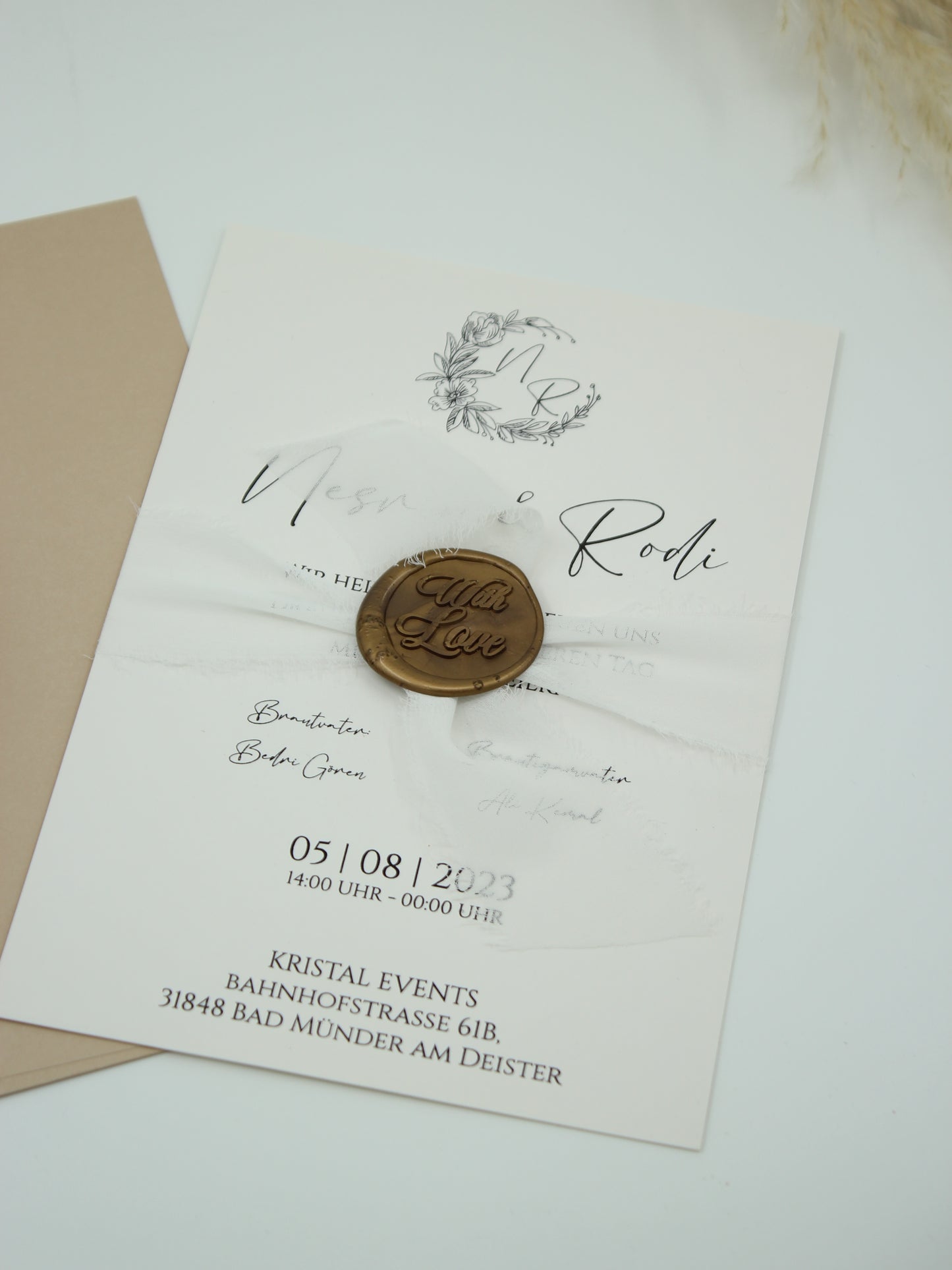 Code: 5014 - Handgemachte Hochzeitseinladung