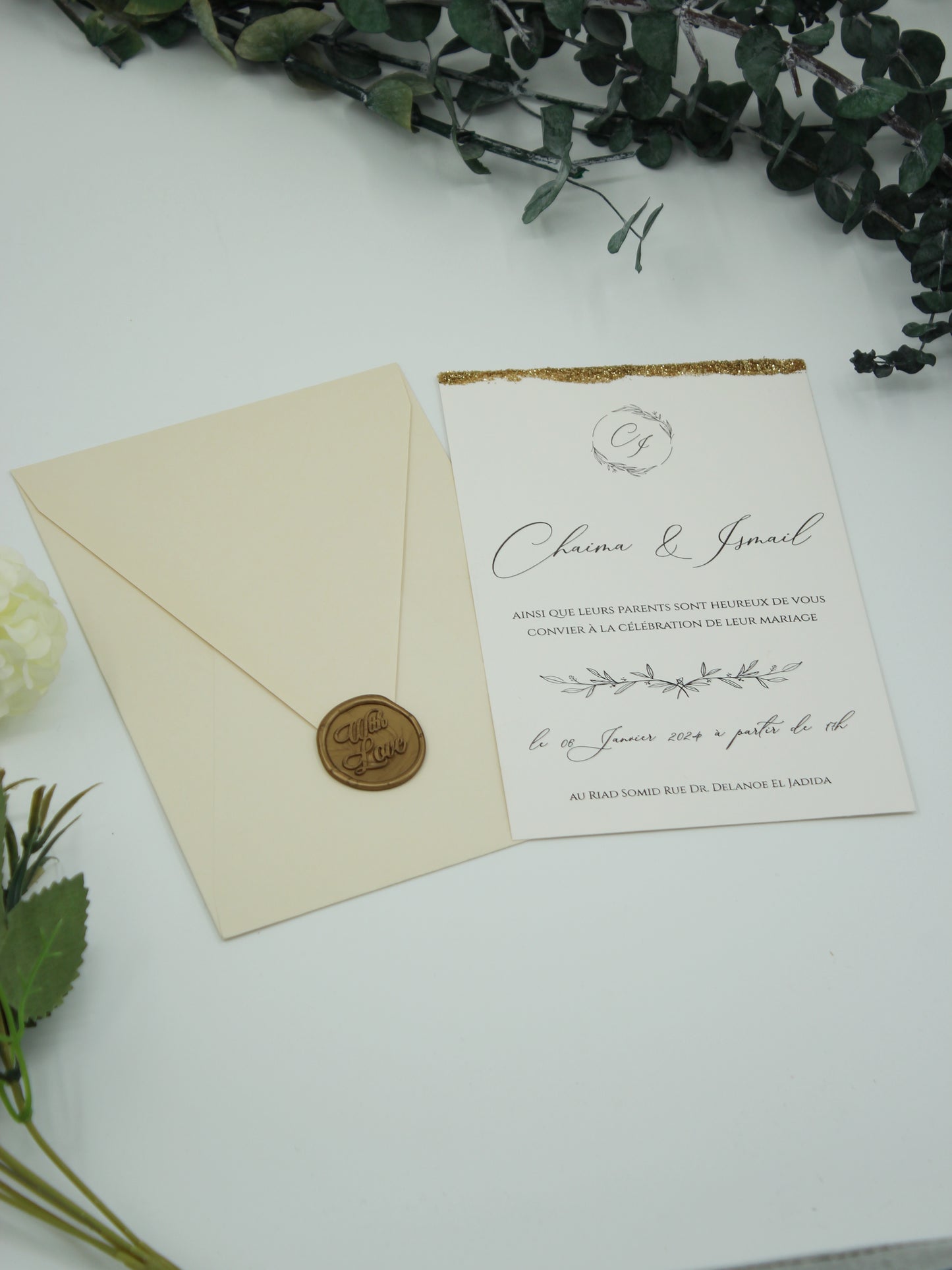 Code: 5013 - Handgemachte Hochzeitseinladung