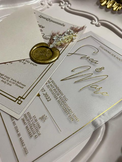 Code: 1023 - Handgemachte Hochzeitseinladung