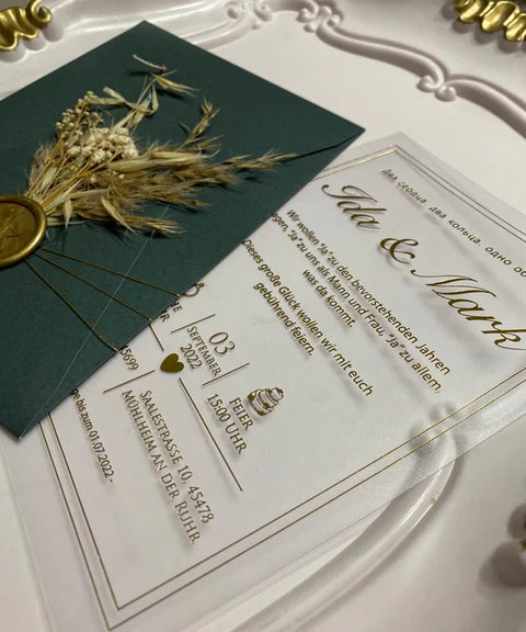 Code: 1077 - Handgemachte Hochzeitseinladung