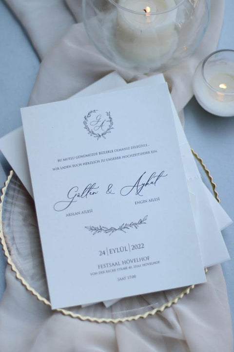 Code: 2001 - Handgemachte Hochzeitseinladung
