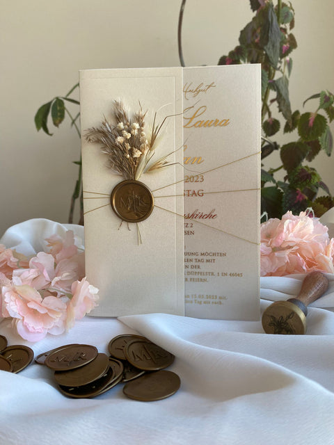 Code: 4008 - Handgemachte Hochzeitseinladung