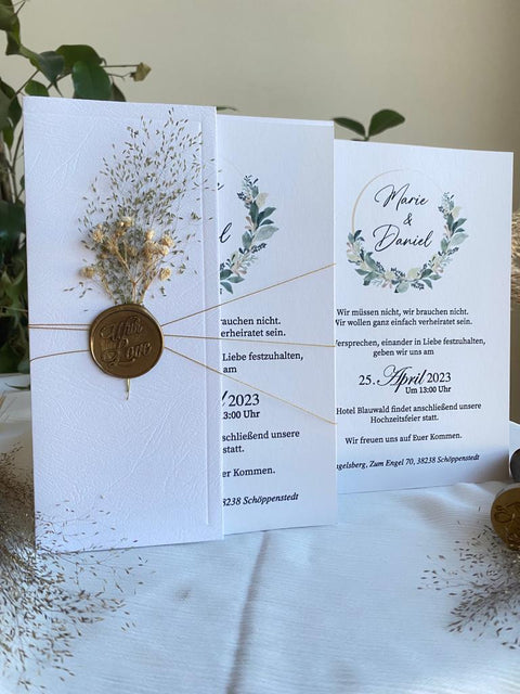 Code: 4011 - Handgemachte Hochzeitseinladung