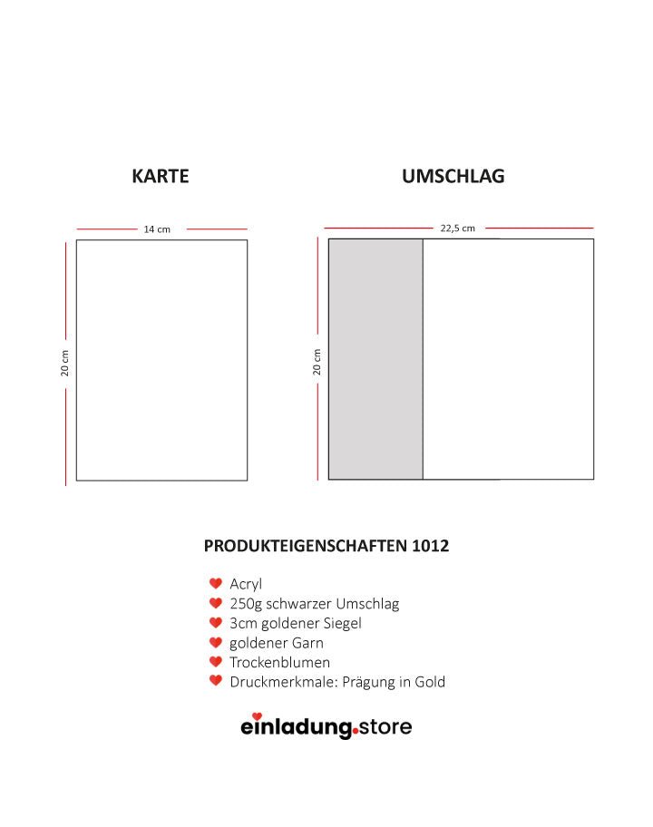 Code: 1012 - Handgemachte Hochzeitseinladung - Einladung Store