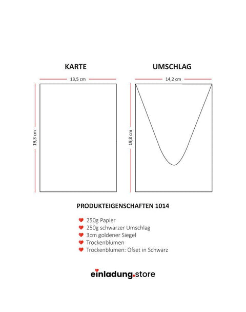 Code: 1014 - Handgemachte Hochzeitseinladung - Einladung Store