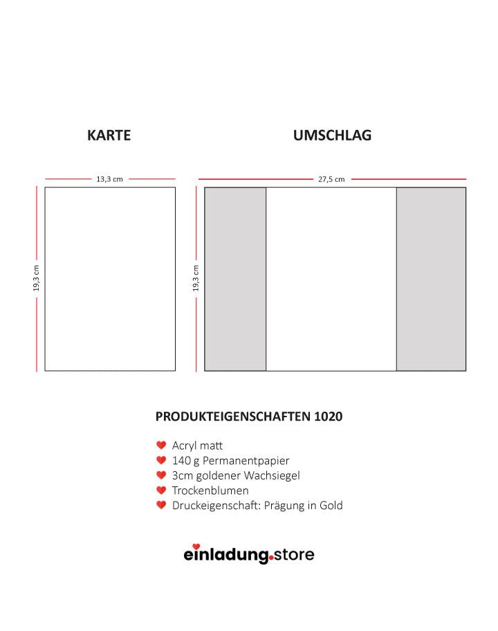 Code: 1020 - Handgemachte Hochzeitseinladung - Einladung Store