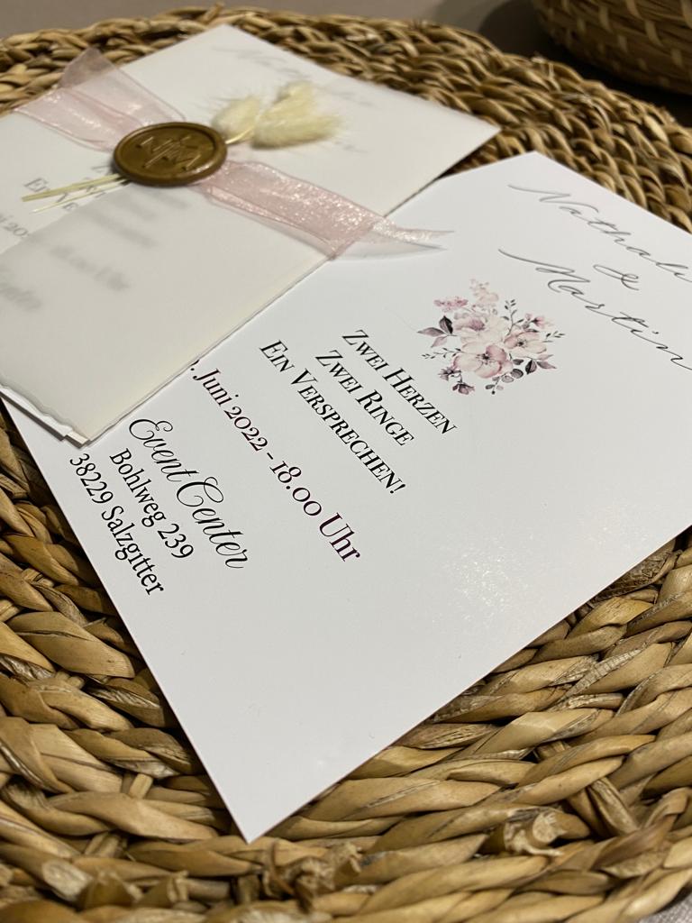 Code: 1022 - Handgemachte Hochzeitseinladung - Einladung Store