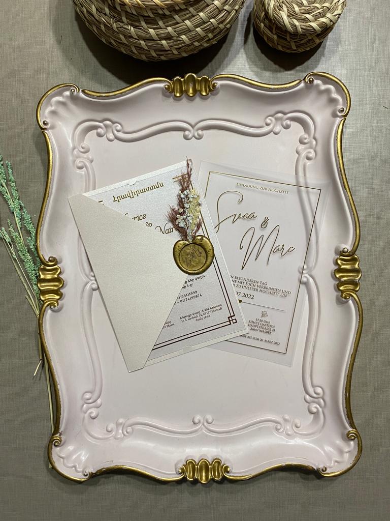 Code: 1023 - Handgemachte Hochzeitseinladung - Einladung Store
