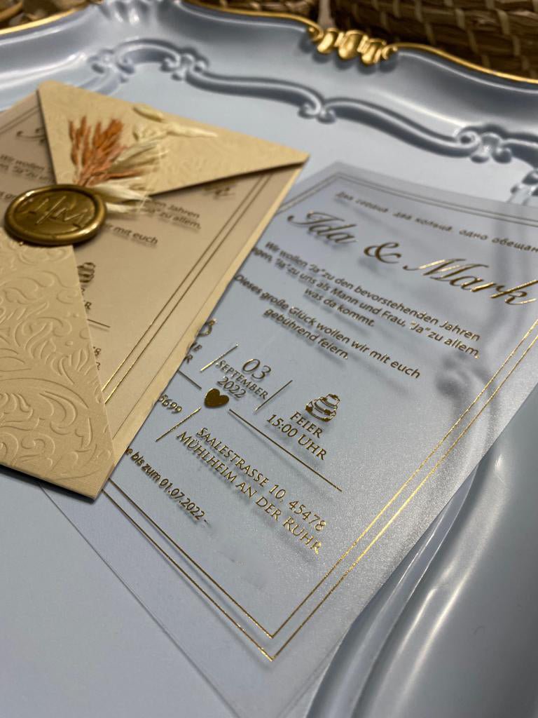 Code: 1027 - Handgemachte Hochzeitseinladung - Einladung Store