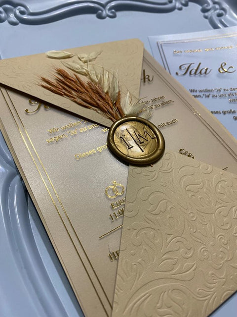 Code: 1027 - Handgemachte Hochzeitseinladung - Einladung Store