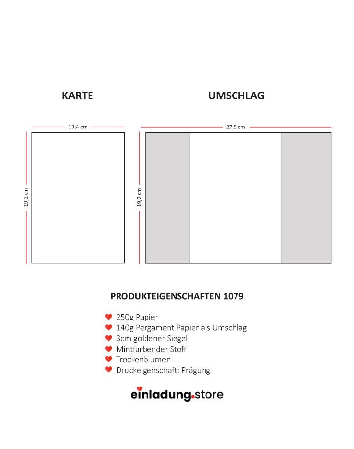 Code: 1079 - Handgemachte Hochzeitseinladung - Einladung Store