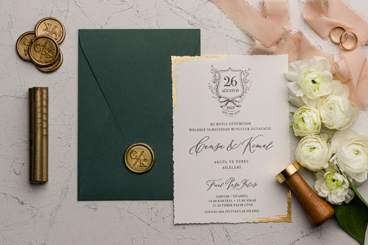 Code: E9193 - Handgemachte Hochzeitseinladung - Einladung Store