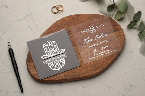 Code: E9223 - Transparente Hochzeitseinladung - Einladung Store