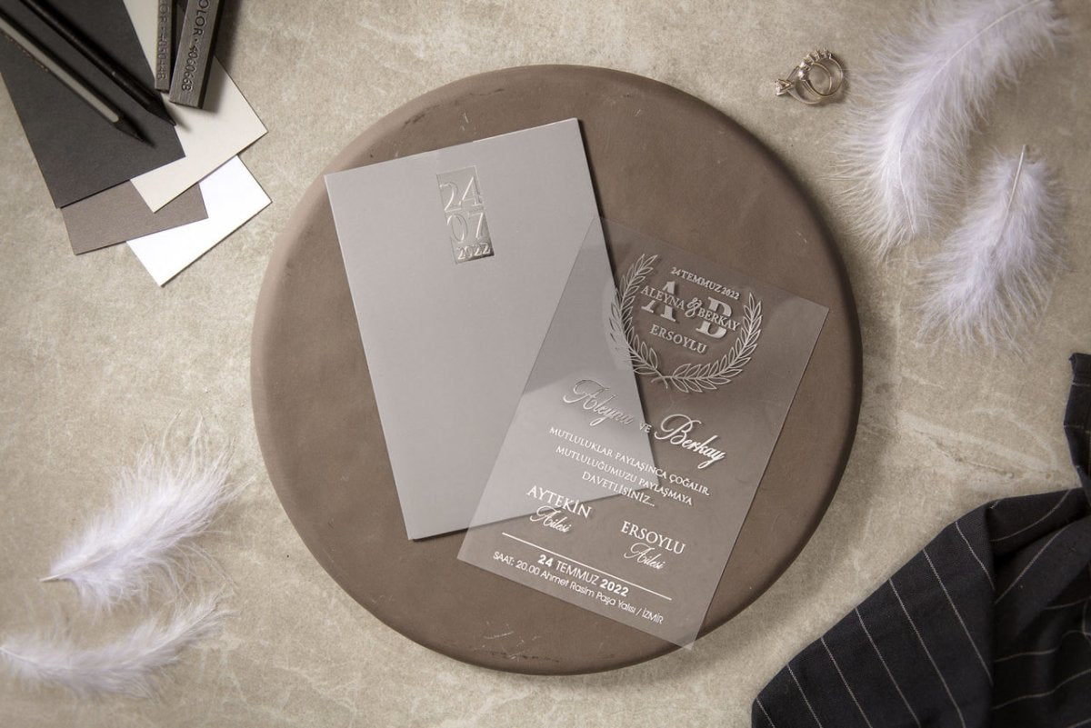 Code: IK7034 - Transparente Hochzeitseinladung - Einladung Store