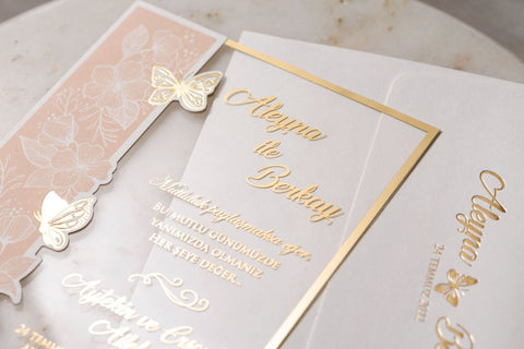 Code: IK8414 - Transparente Hochzeitseinladung - Einladung Store
