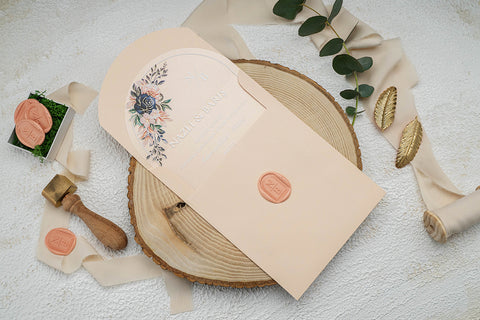 Code: 9365 - Transparente Hochzeitseinladung (Mit Siegel)