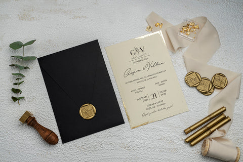 Code: E9192 - Handgemachte Hochzeitseinladung