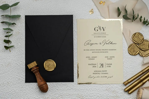 Code: E9192 - Handgemachte Hochzeitseinladung