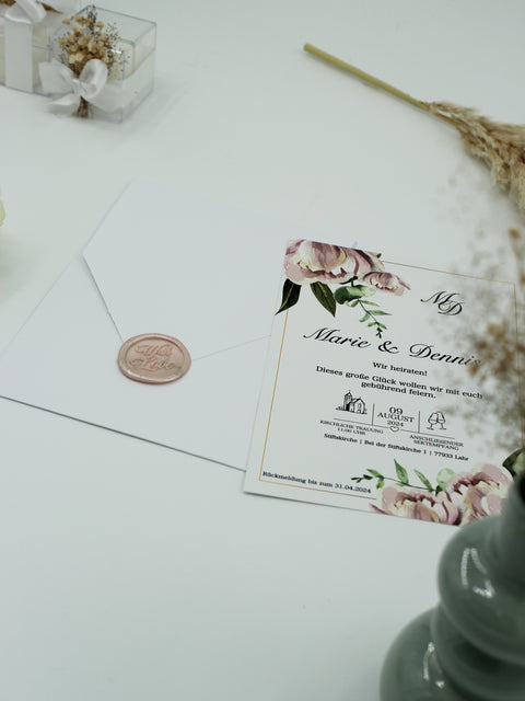 Code: 5015 - Handgemachte Hochzeitseinladung