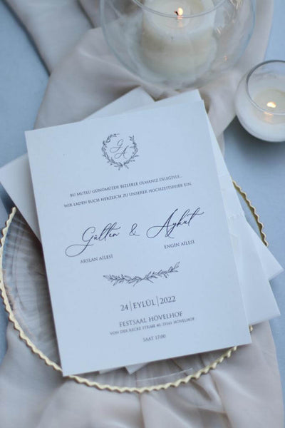 Code: 2001 - Handgemachte Hochzeitseinladung