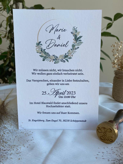 Code: 4011 - Handgemachte Hochzeitseinladung