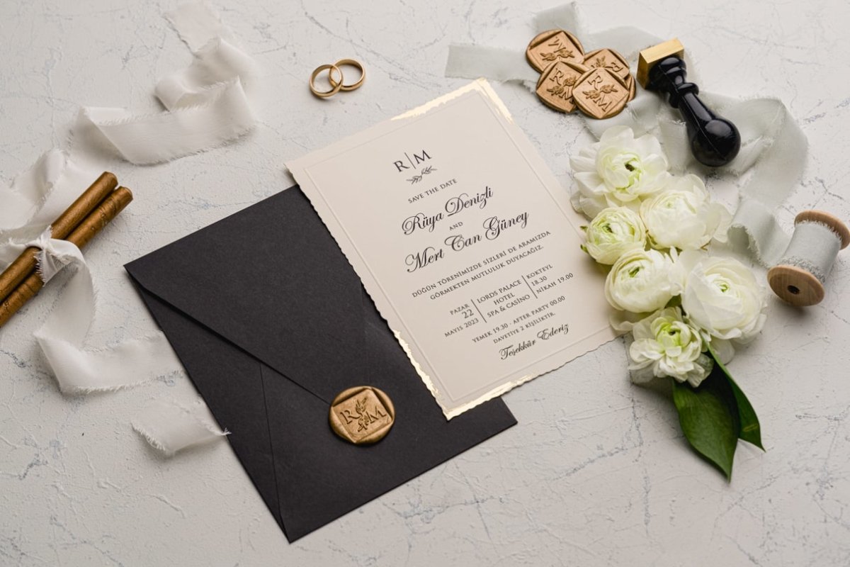 Code: E9192 - Handgemachte Hochzeitseinladung - Einladung Store