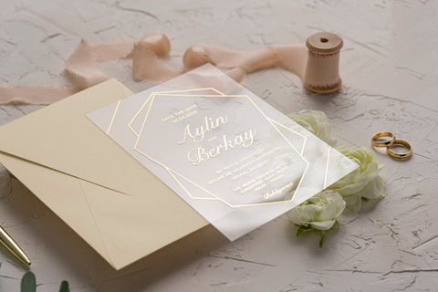 Code: E9218 - Transparente Hochzeitseinladung - Einladung Store